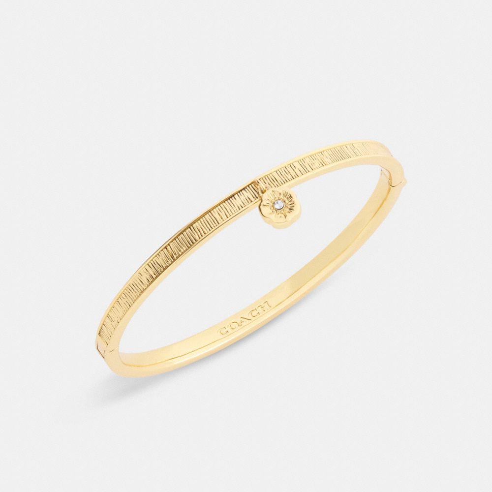 COACH®,Brushed Tea Rose Hinged Bangle,,Inside View,Top View