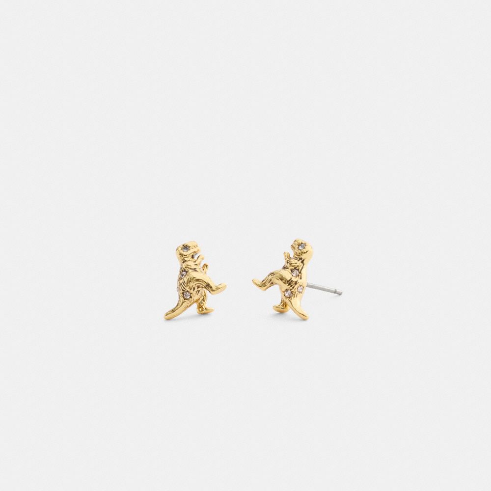 Coach Brushed Rexy Stud Earrings In Gold