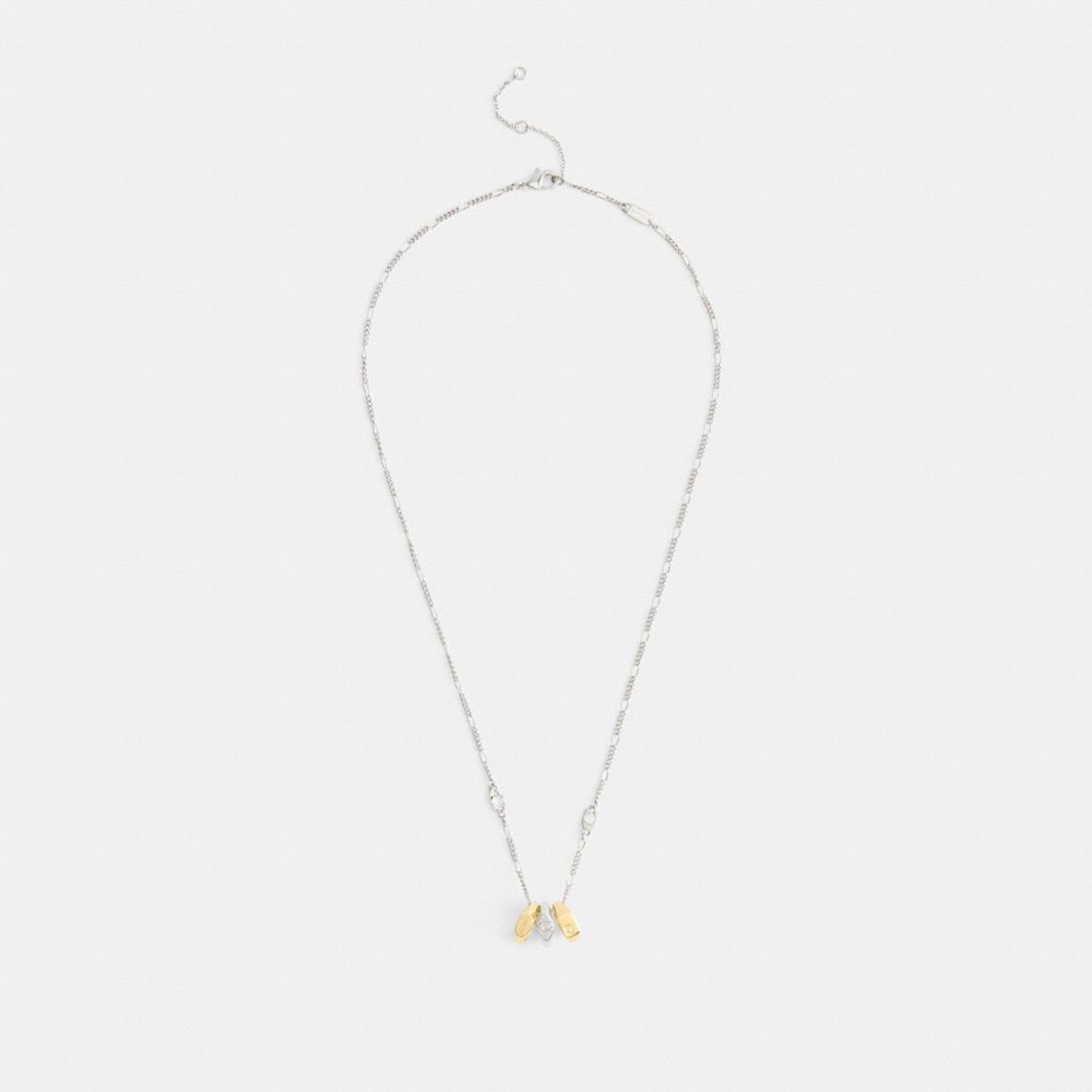 Coach Signet Ring Rondell Pendant Necklace In Gold