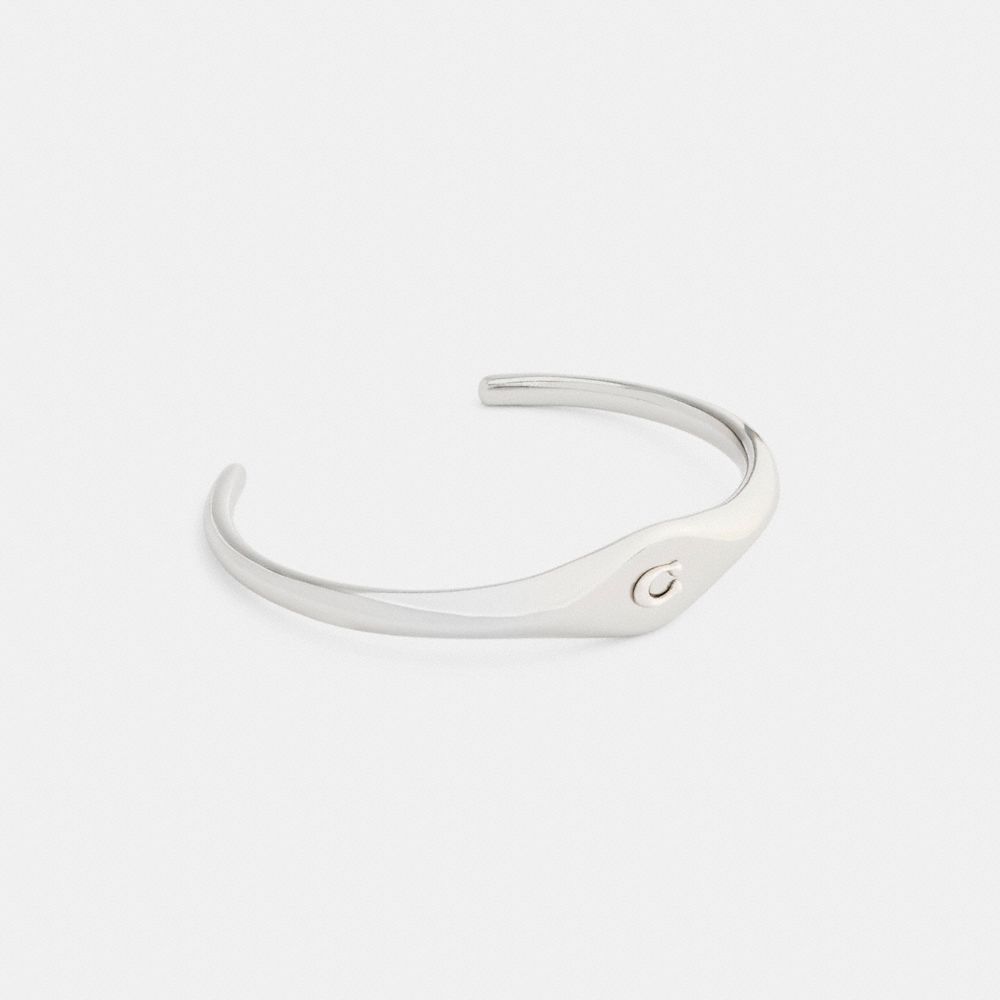 Coach Signet Signature Cuff Bracelet In Metallic