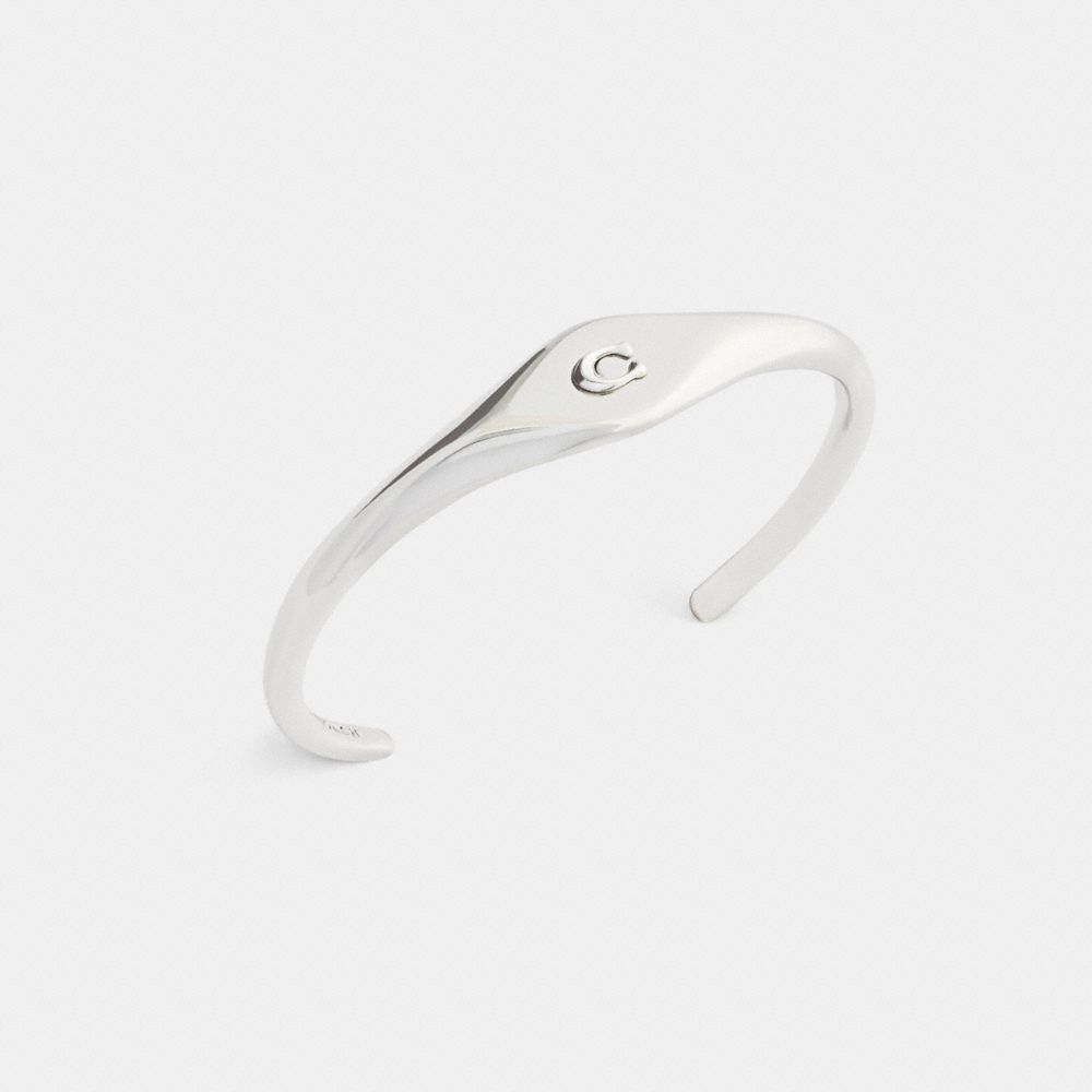 Coach Signet Signature Cuff Bracelet In Metallic