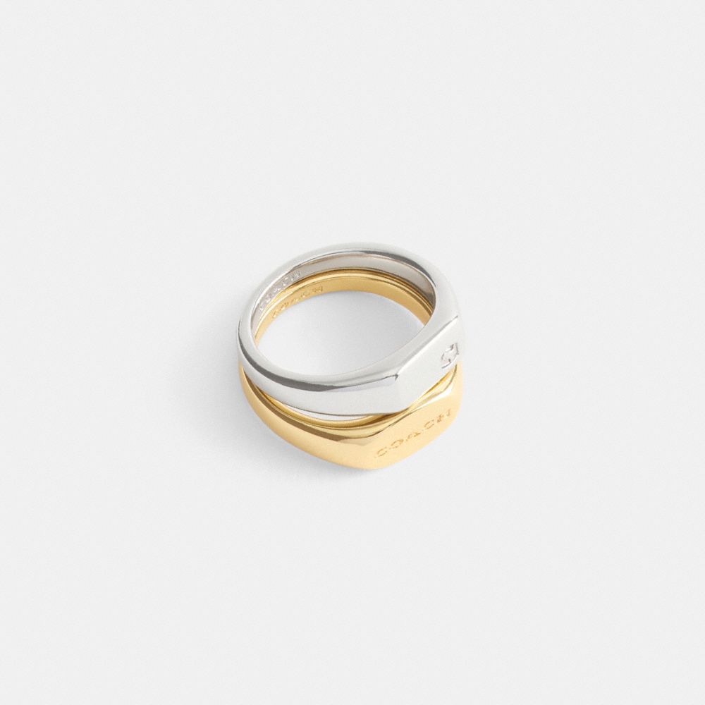 Coach Signet Ring Set In Multi