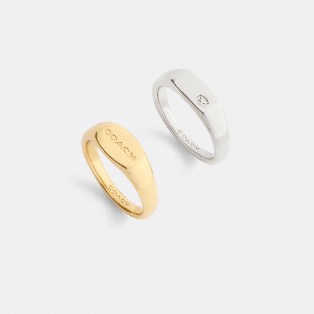 Coach Signet Ring Set In Multi