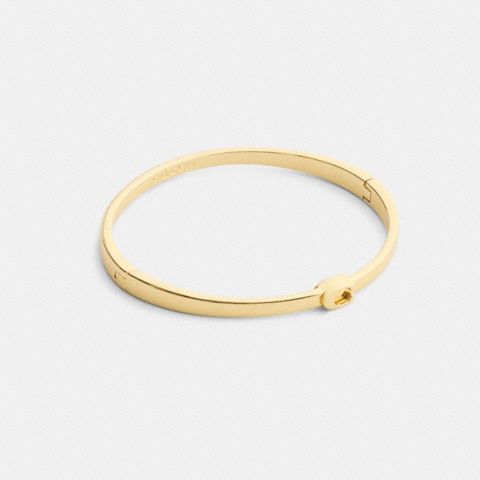 Coach Thin Signature Hinged Bangle