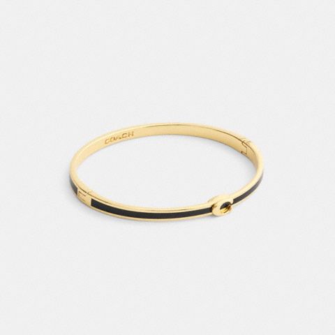 Coach Thin Enamel Signature Hinged Bangle