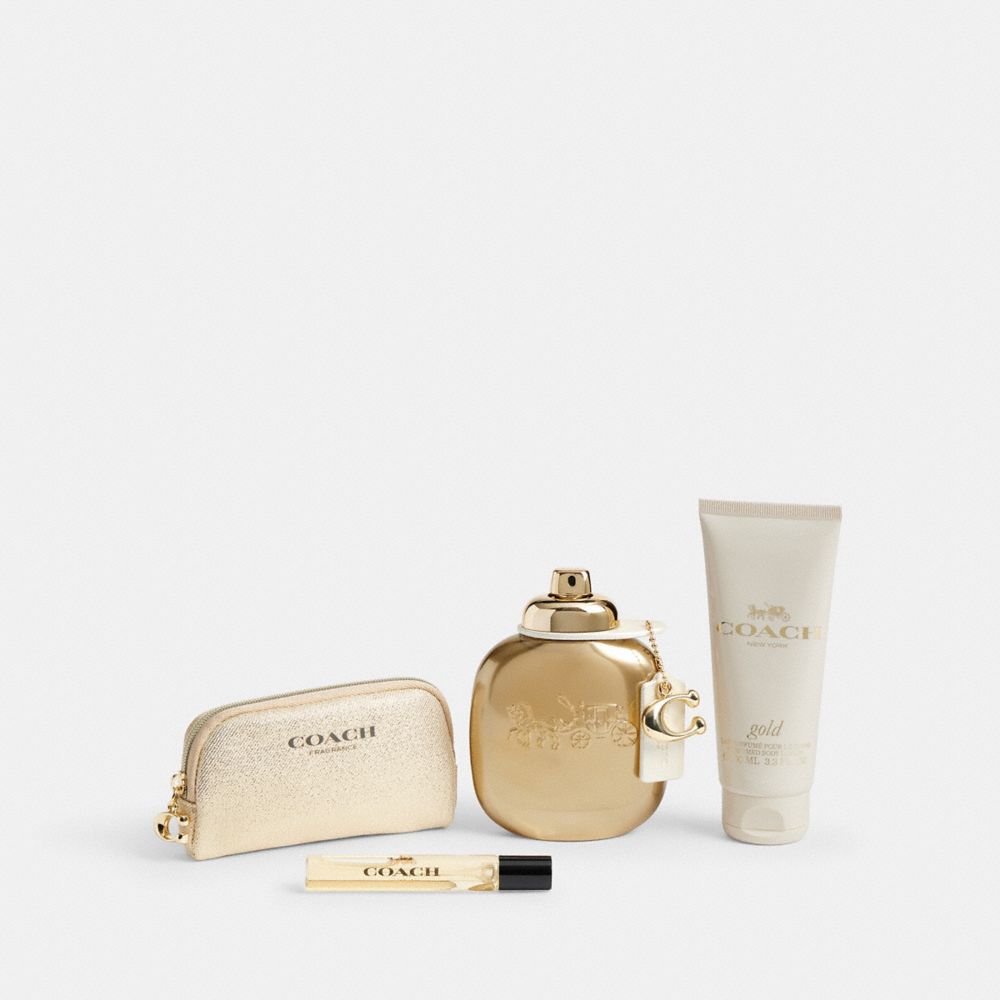 COACH®,Gold Parfum 4 Piece Gift Set,,Front View