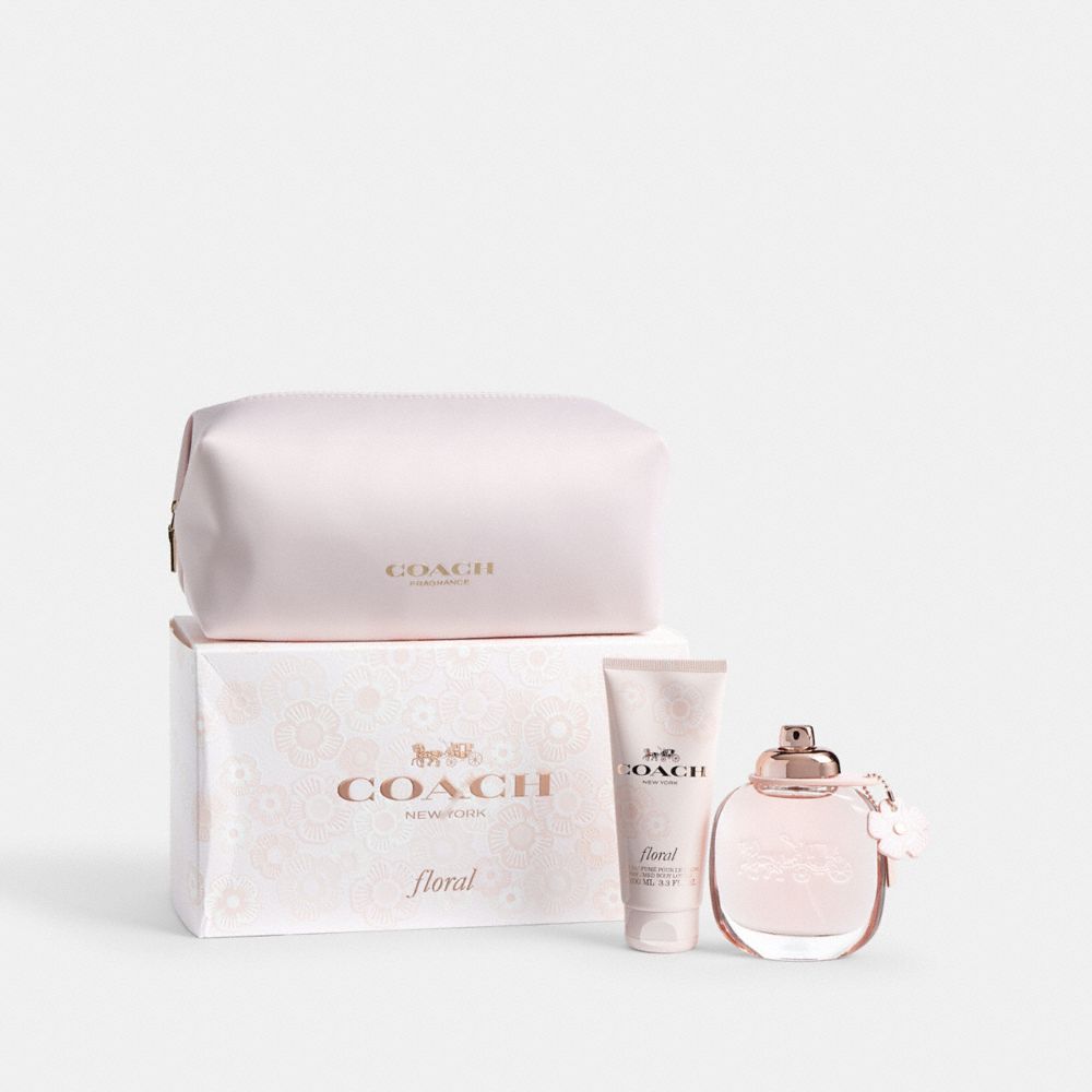 Coach Floral Eau De Parfum 3 Piece Pouch Set In Multi