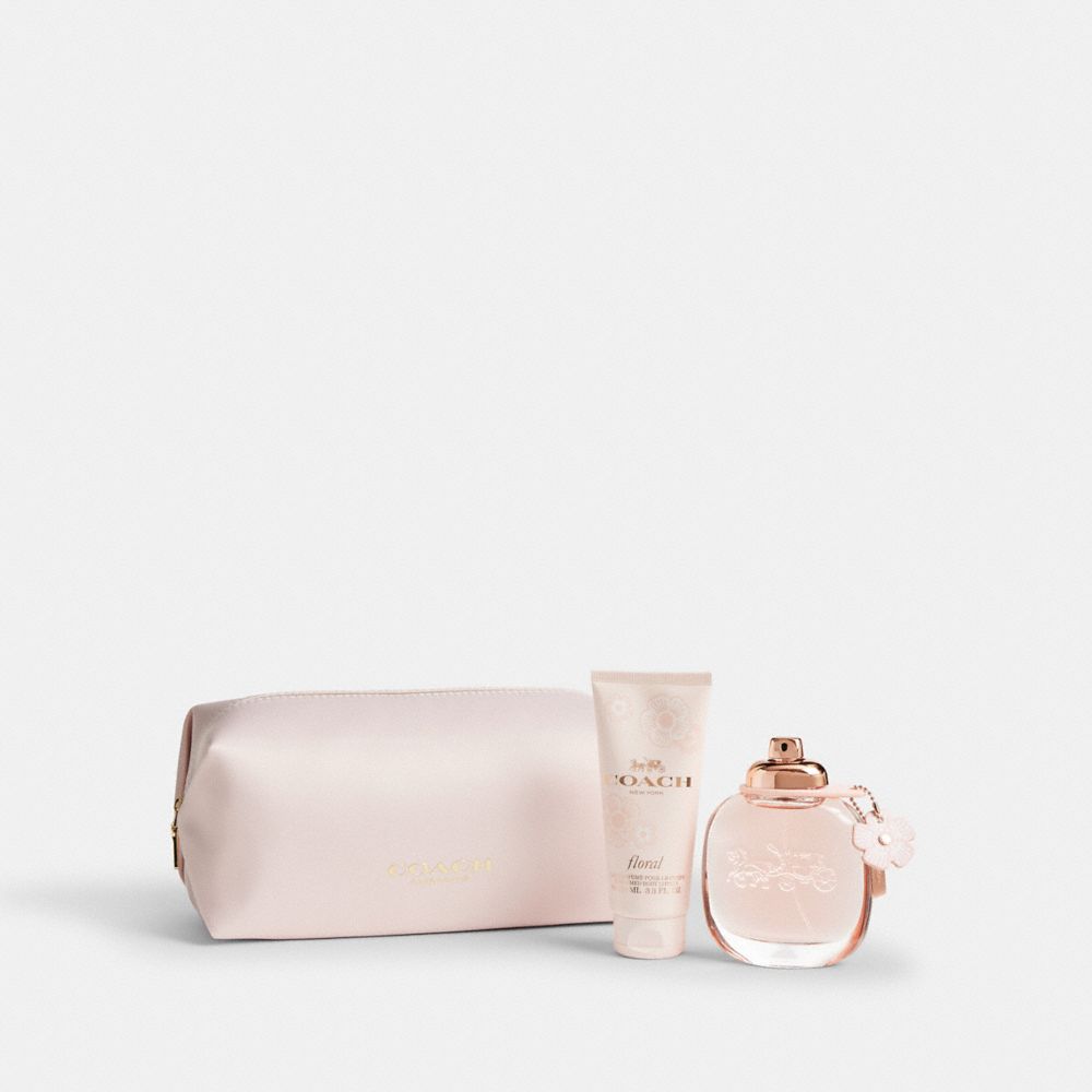 Coach Floral Eau De Parfum 3 Piece Pouch Set In Multi