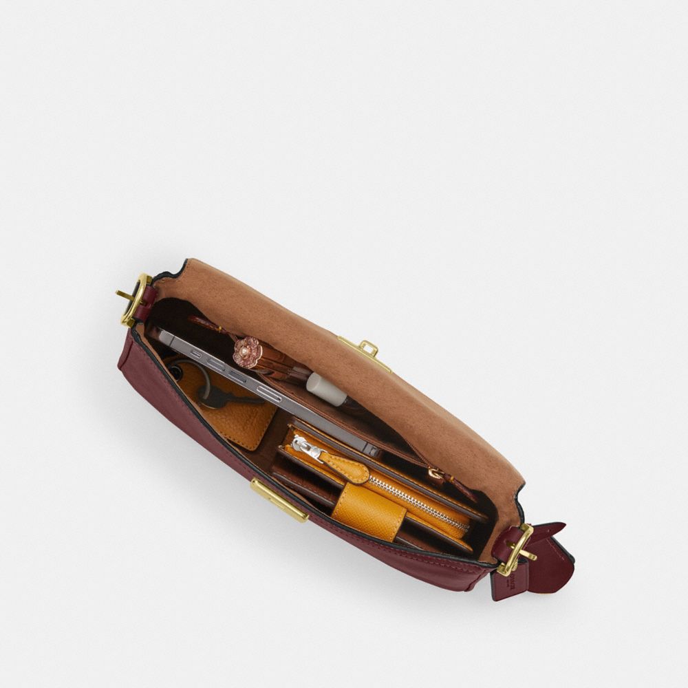 COACH®,Etta Small Flap Shoulder Bag,,Inside View,Top View