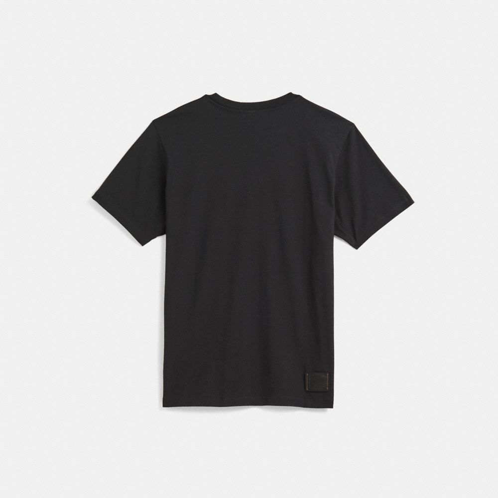 COACH®,Restored Embroidered Rexy T Shirt,Cotton,T Shirt,Embroidered,Eco-Friendly,Casual,Black,Back View