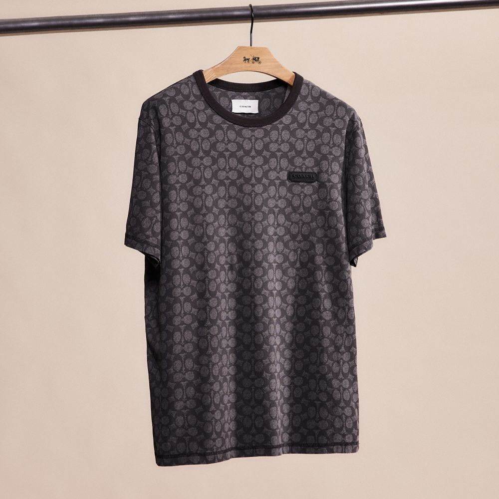 Shop Coach Restored Essential T Shirt In Charcoal Signature