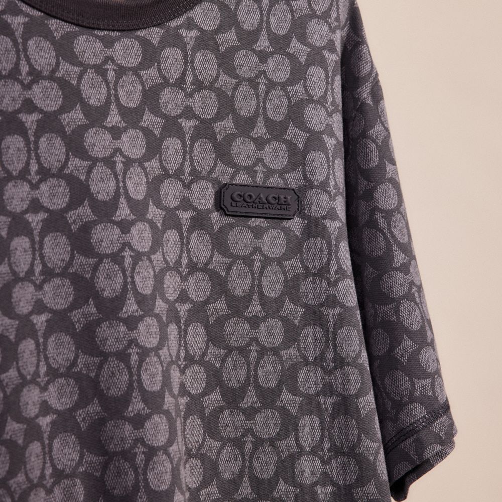 Shop Coach Restored Essential T Shirt In Charcoal Signature
