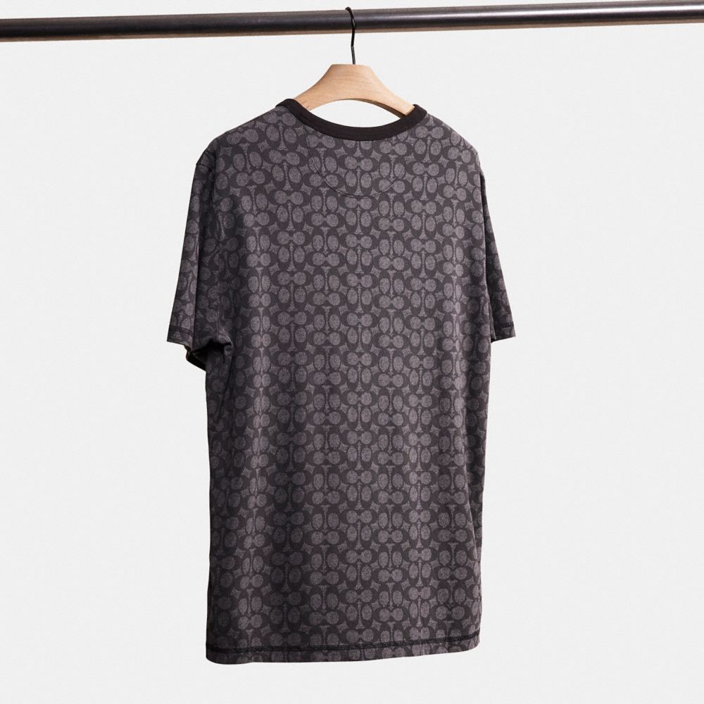 COACH®,Restored Essential T Shirt,Cotton,T Shirt,Sustainable,Casual,Gray,Back View