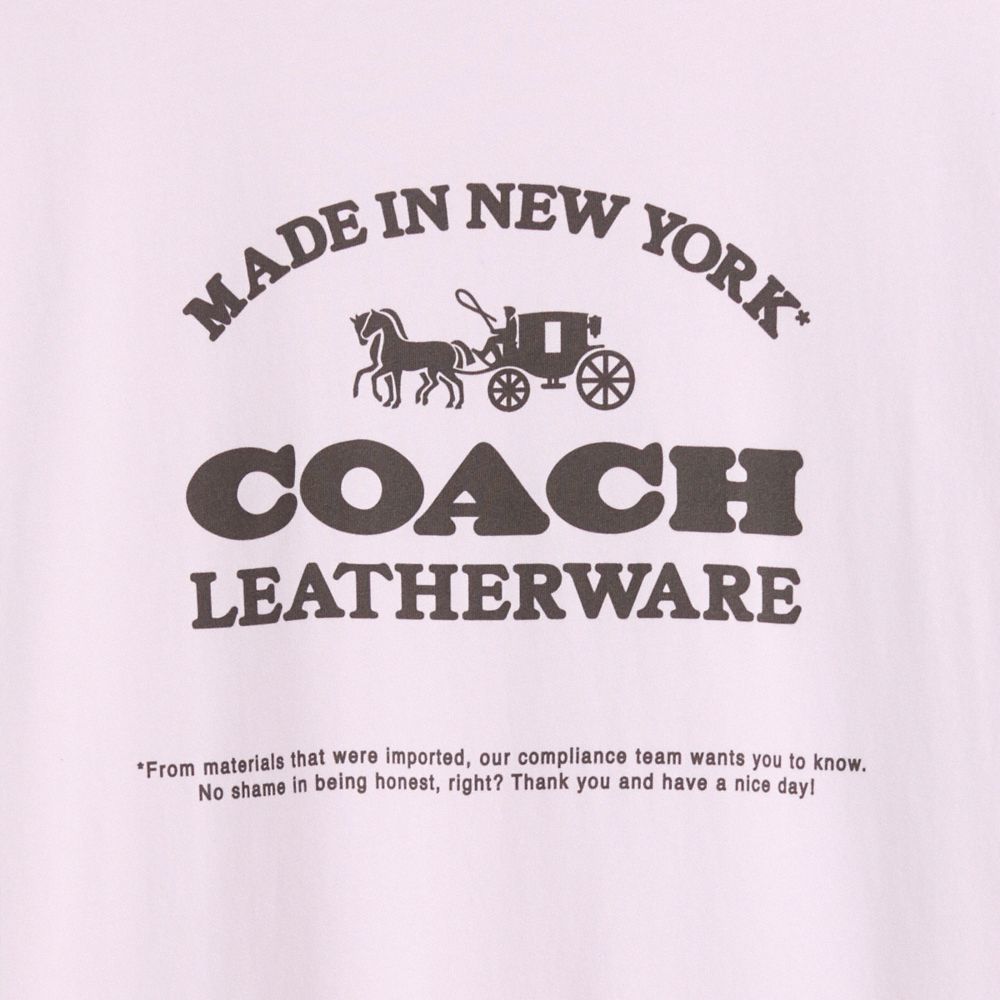 COACH®,Restored Made In New York T Shirt,Cotton,T Shirt,Eco-Friendly,Casual,Pink,Scale View