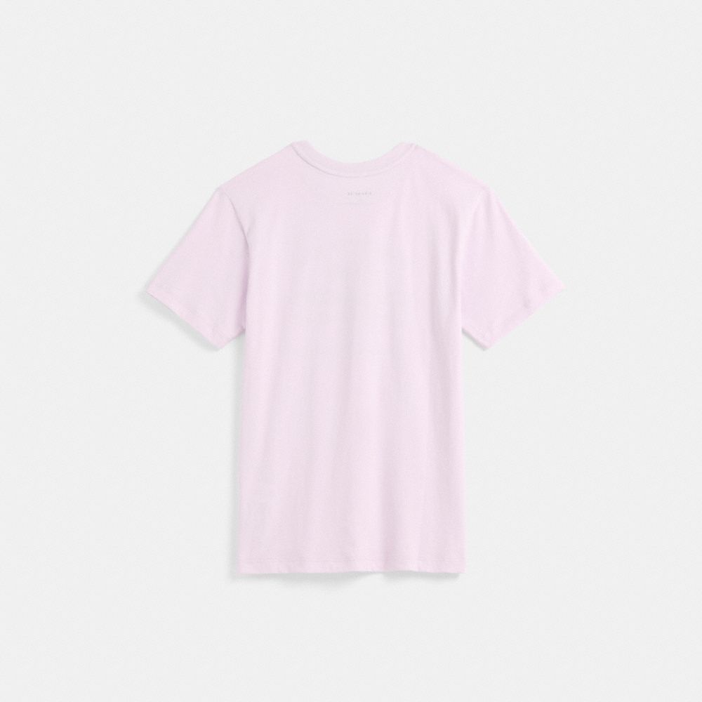 COACH®,Restored Made In New York T Shirt,Cotton,T Shirt,Eco-Friendly,Casual,Pink,Back View