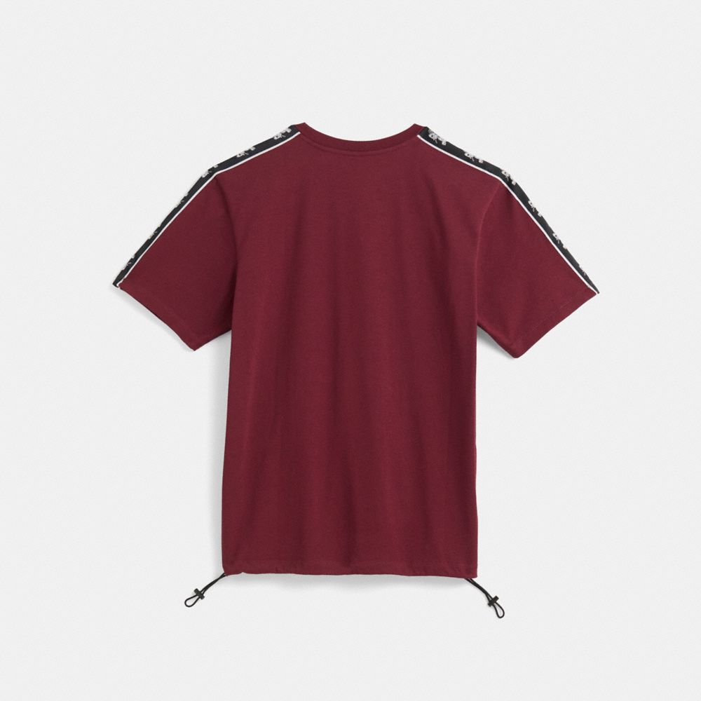 Coach Restored Horse And Carriage Pocket T Shirt In Burgundy
