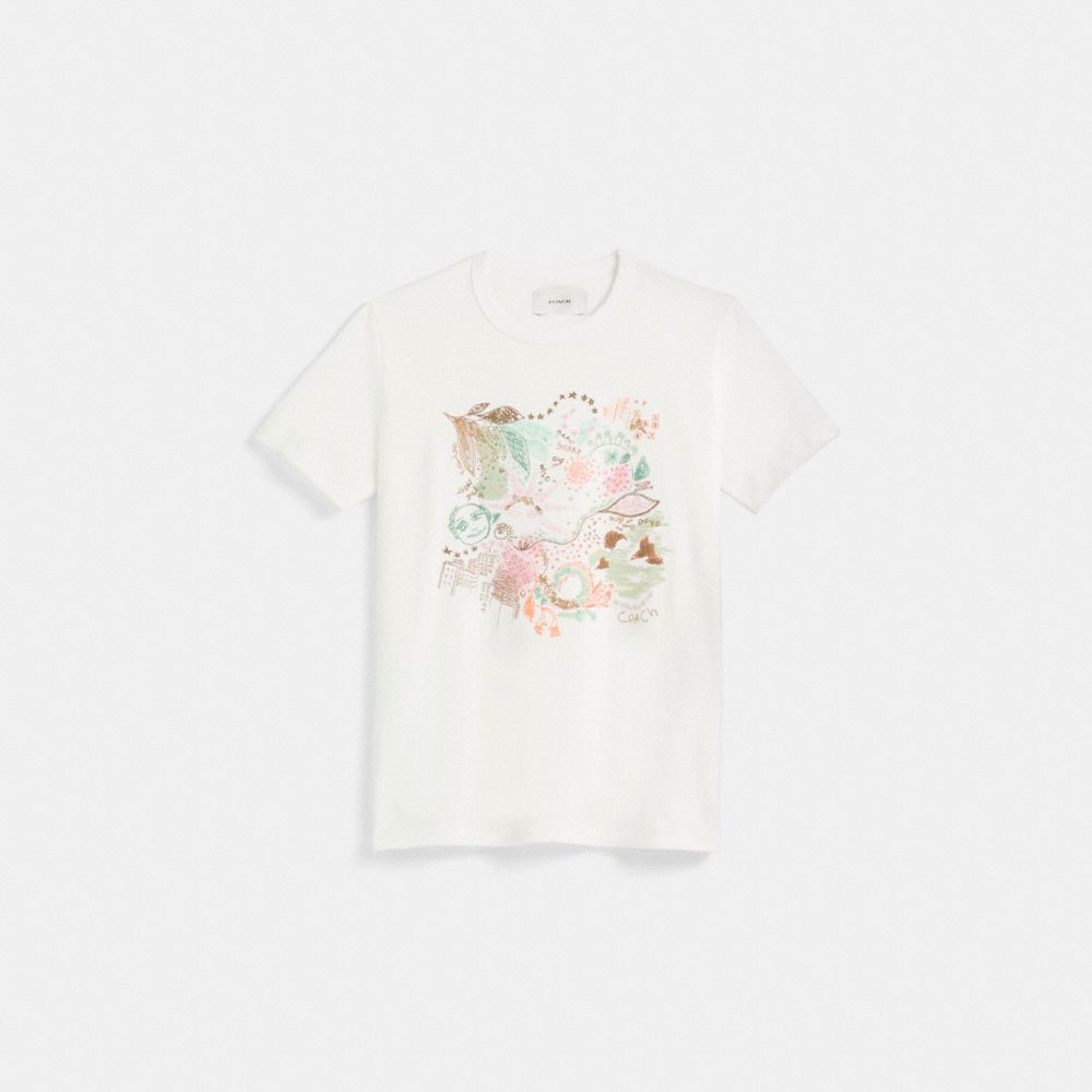 Shop Coach Restored Doodle Dream T Shirt In Optic White