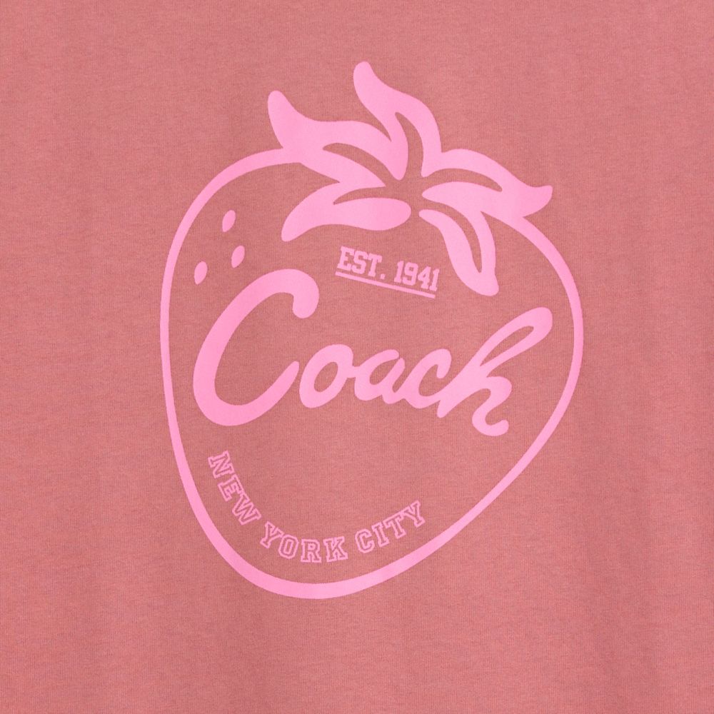 Shop Coach Restored Strawberry Skater T Shirt In Rose