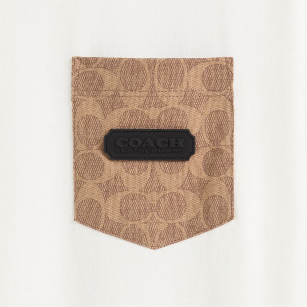 COACH®,Restored Essential Pocket T Shirt,White,Scale View