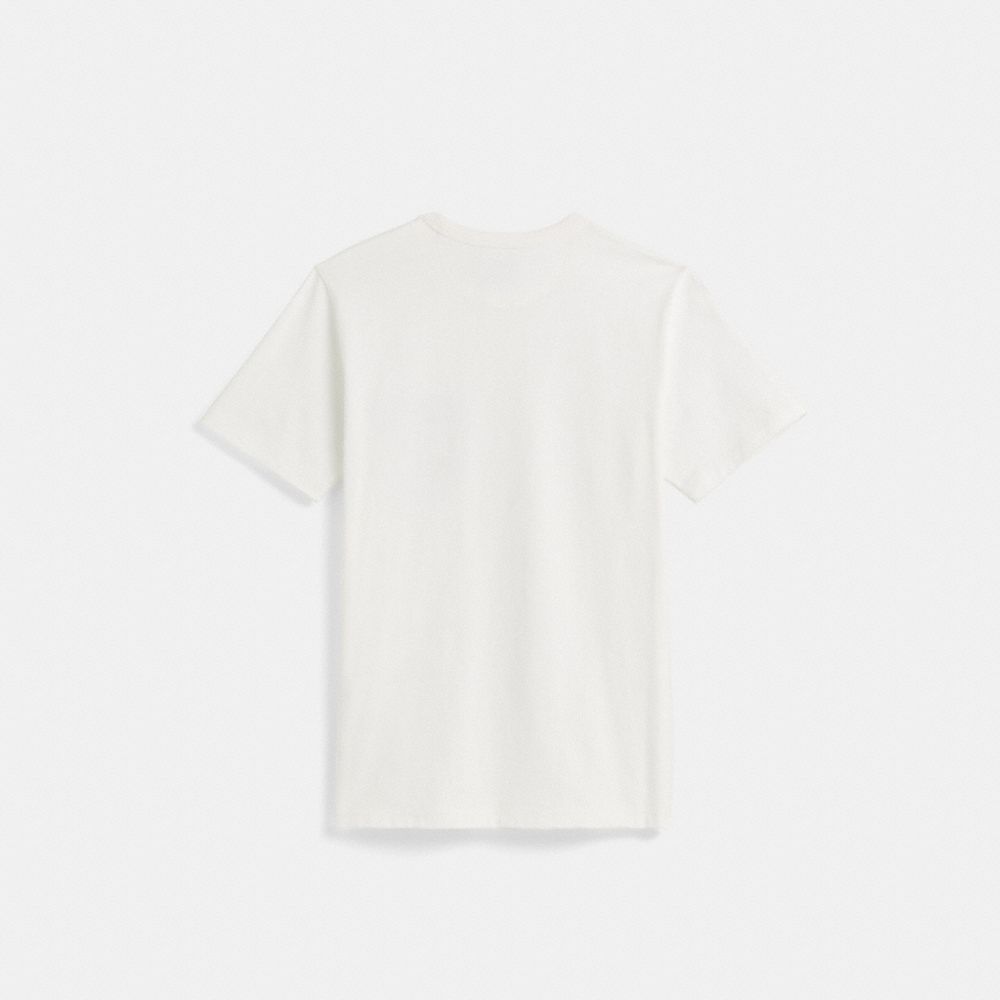 COACH®,Restored Essential Pocket T Shirt,White,Back View