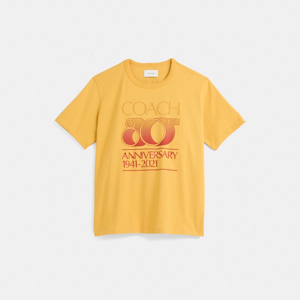 Coach Restored  80 Th Anniversary T Shirt In Mustard