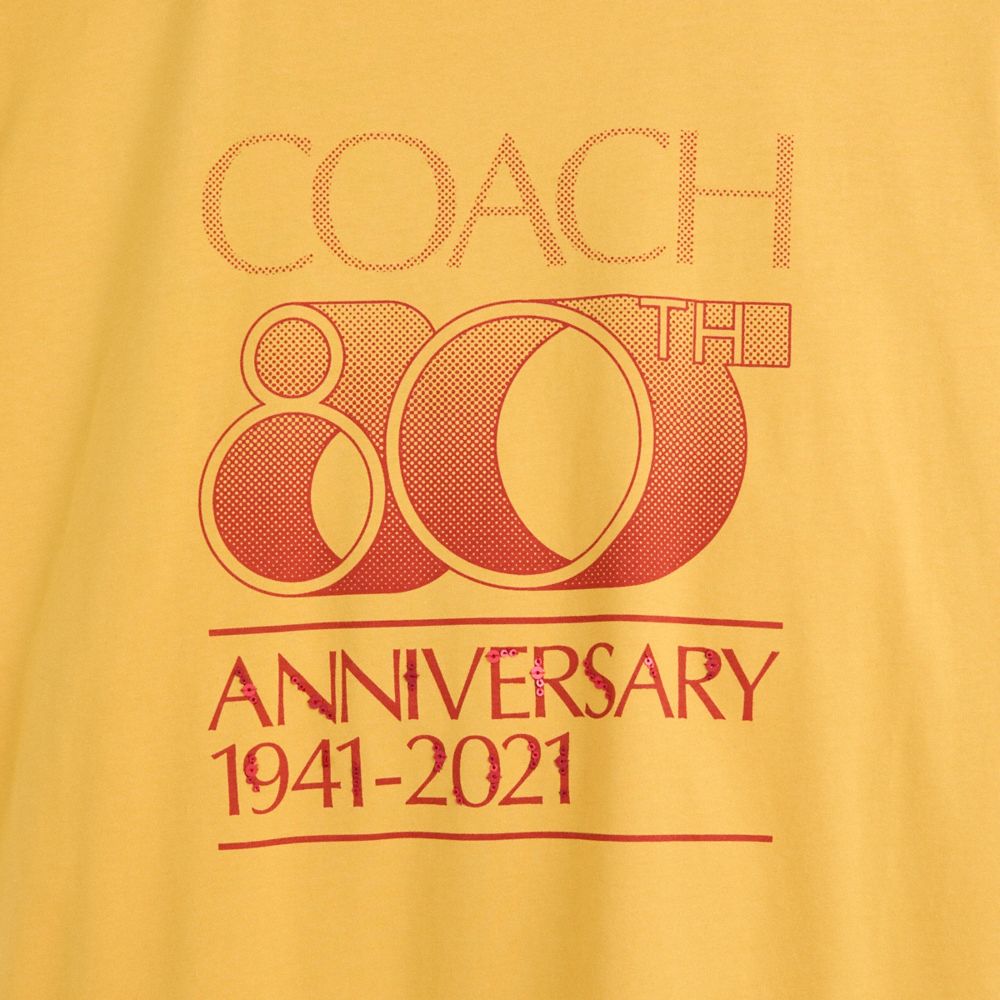 Coach Restored  80 Th Anniversary T Shirt In Mustard