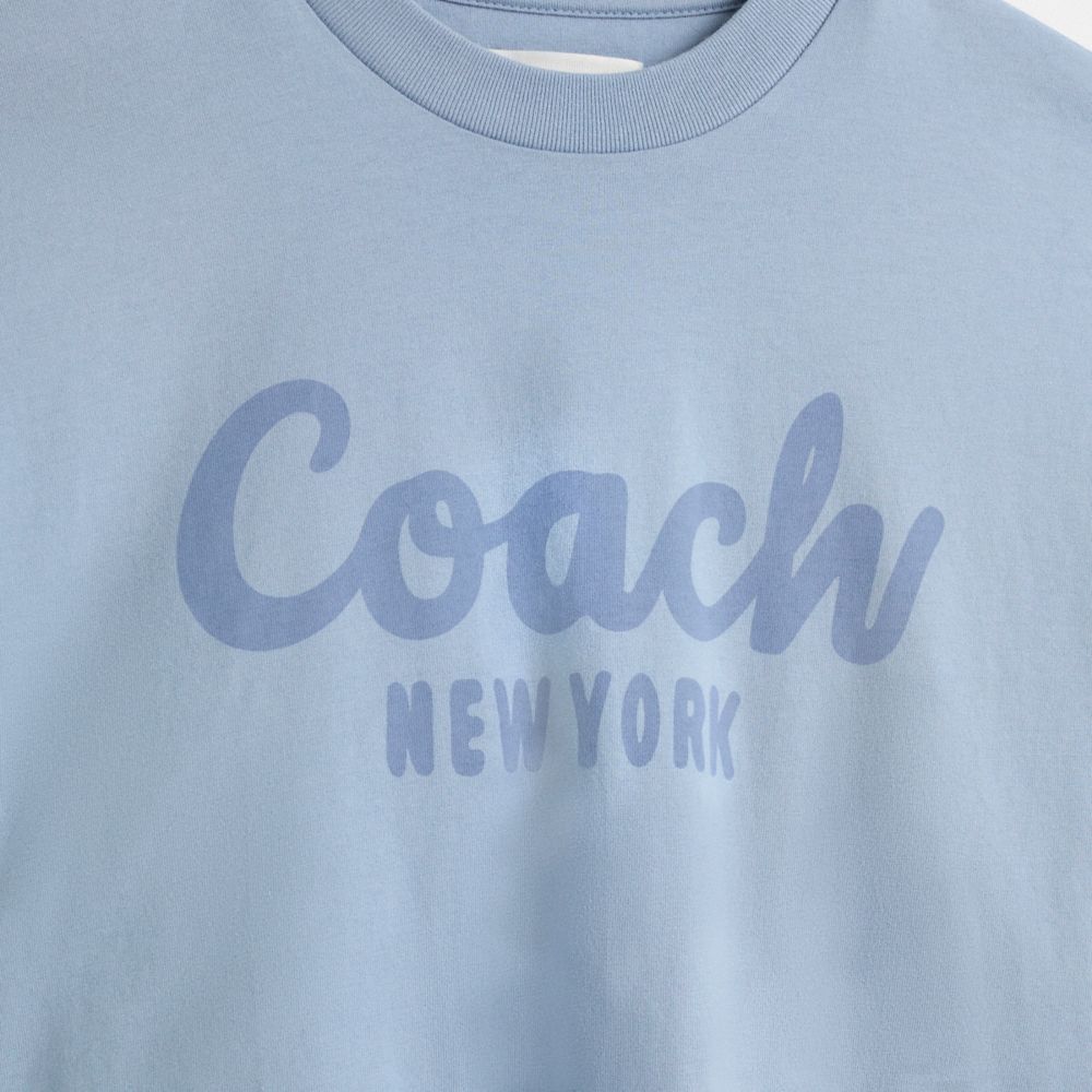 COACH®,Restored Cursive Signature Cropped T-Shirt,,Scale View