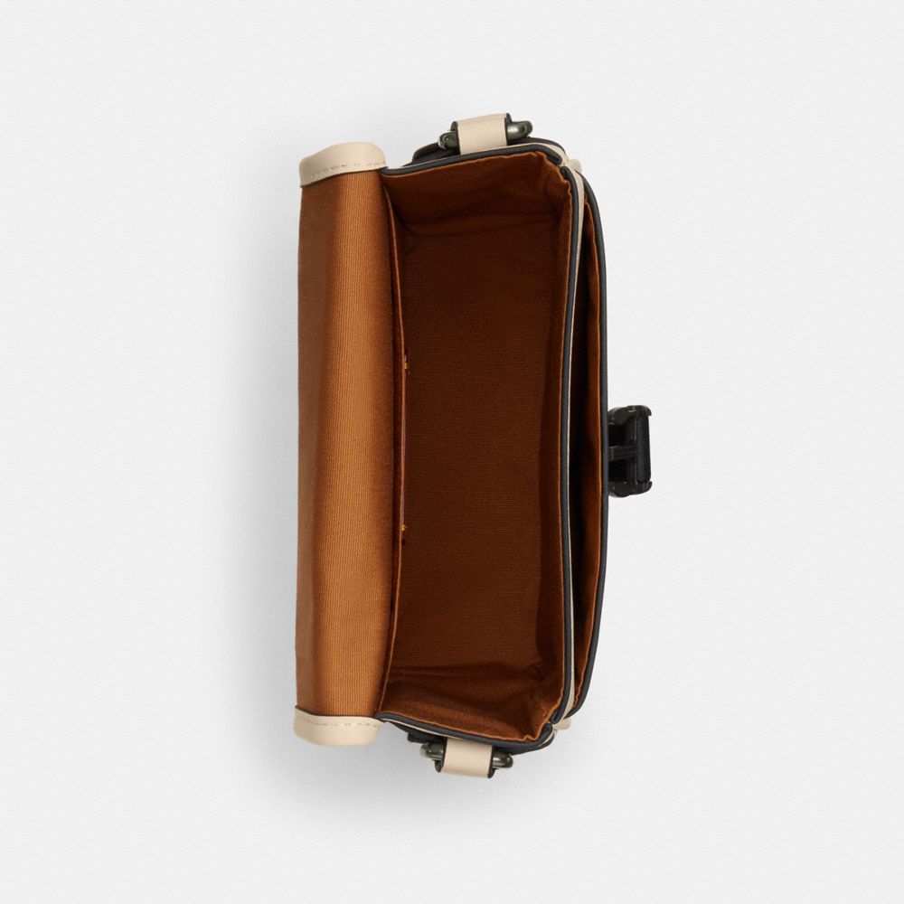 COACH®,レーサー クロスボディ バッグ,斜め掛け&ボディバッグ,ﾌﾞﾗｯｸ ｱﾝﾃｨｰｸ ﾆｯｹﾙ/ｱｲﾎﾞﾘｰ