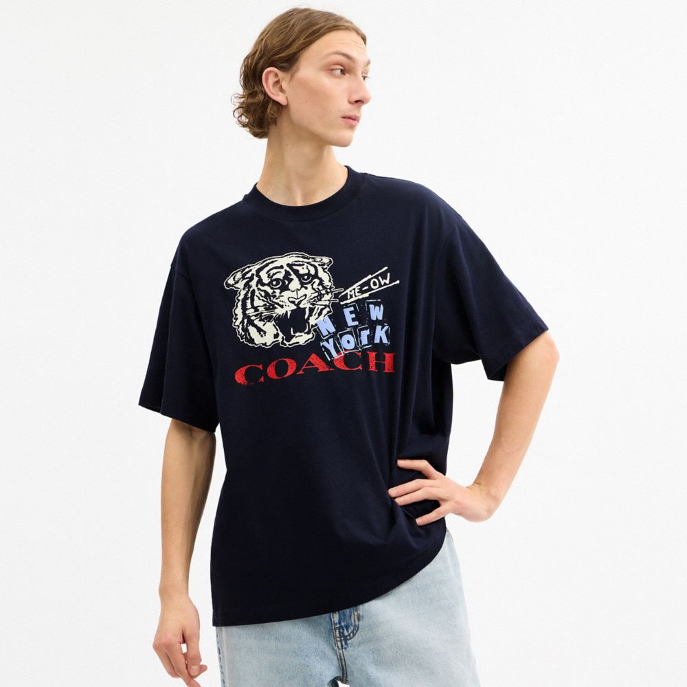 COACH®,タイガー リラックスド Tシャツ,トップス&パンツ,ﾈｲﾋﾞｰ