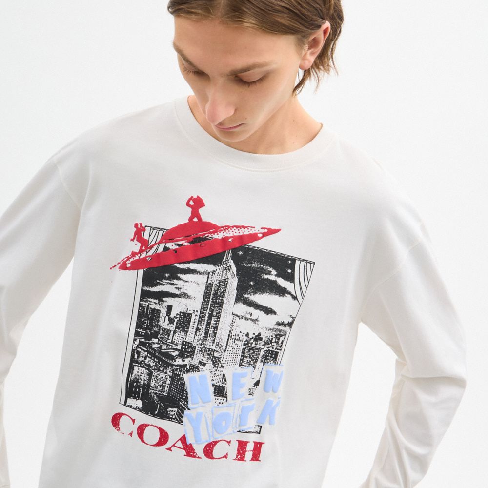 ニューヨーク スペースシップ ロング スリーブ Tシャツ 2