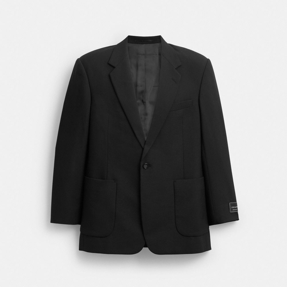 Coach Single Button Blazer In Blue