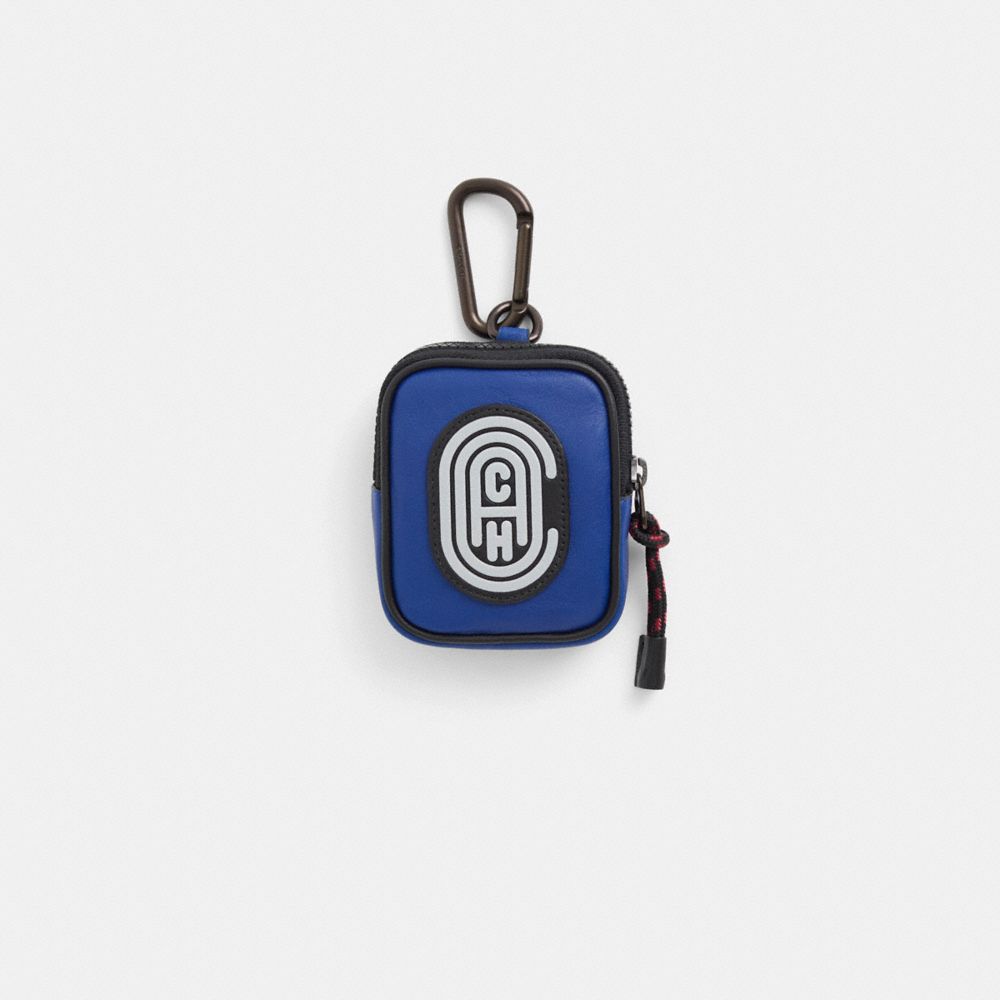 Coach Restored Hybrid Pouch 8 In Colorblock With  Patch In Sport Blue/silver