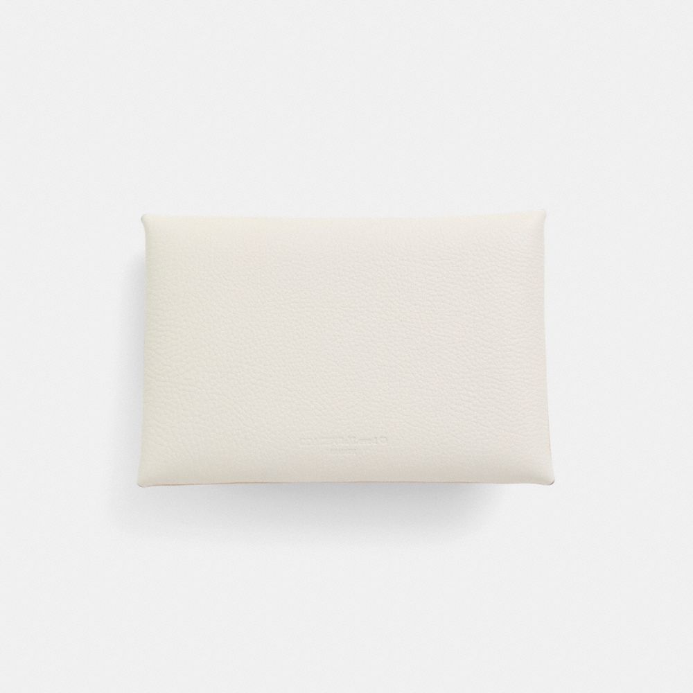 COACH®,Remade Large Garden Pouch,Leather,Coin,Metal,Casual,Beige,Back View