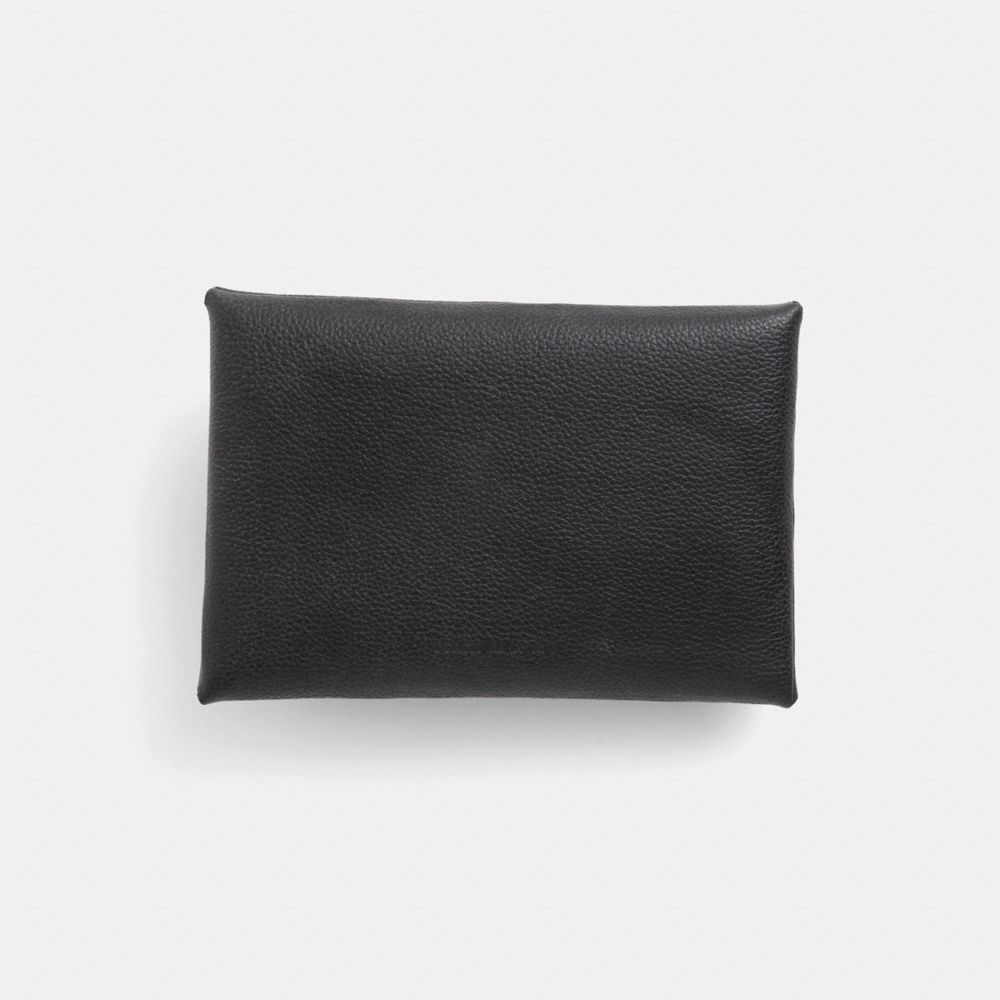 COACH®,Remade Large Garden Pouch,Leather,Coin,Faux Leather,Color Block,Metal,Casual,Black,Back View