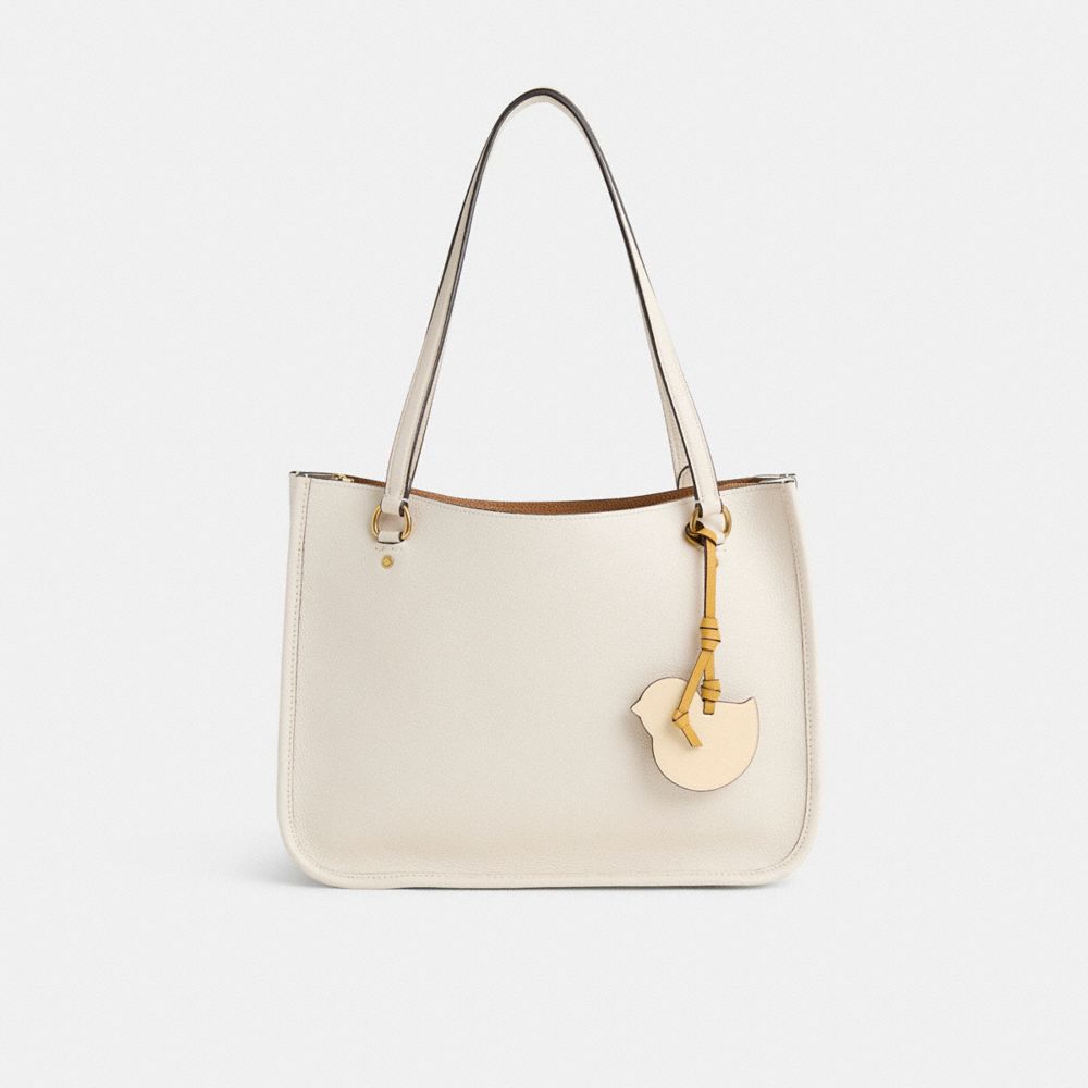 COACH®,Remade Chick Bag Charm,Cream,Angle View