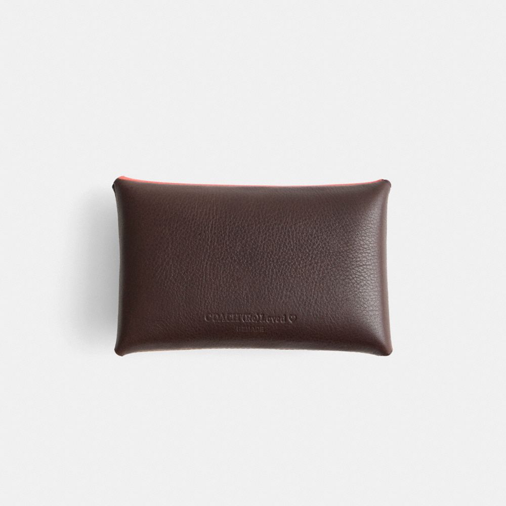 COACH®,Remade Medium Garden Pouch,Leather,Coin,Faux Leather,Color Block,Metal,Vegan,Casual,,Back View