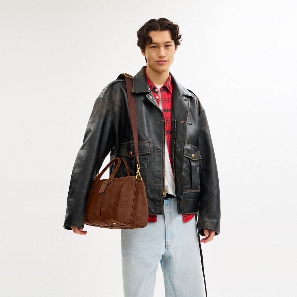 COACH®,Compass Bag 35,Brown,Detail View