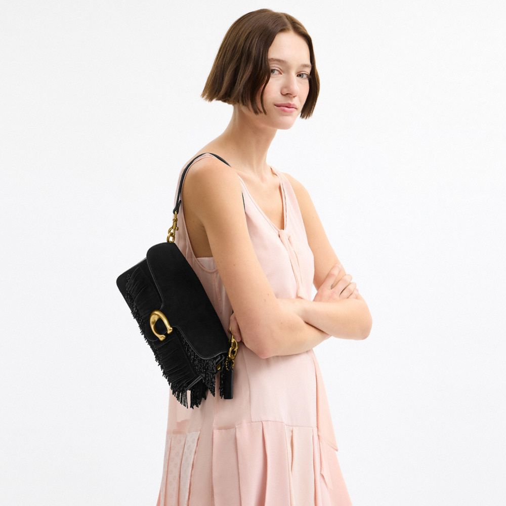 Женские сумки Coach Tabby Shoulder Bag 26 With Crystal Beaded Fringe — фото 9