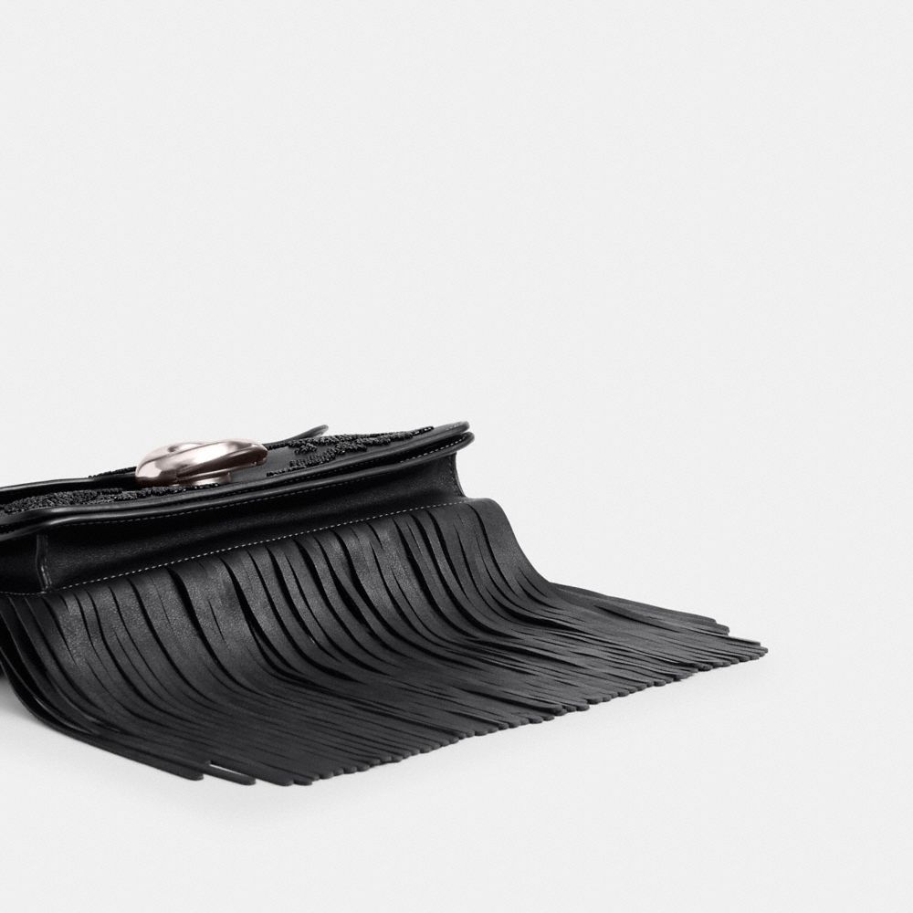 Coach Tabby Shoulder Bag 26 With Beading And Fringe In Black