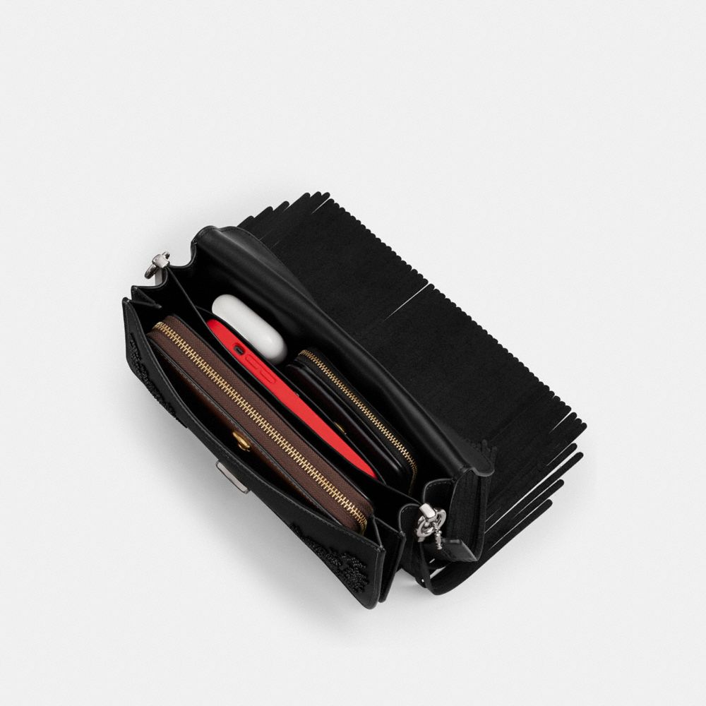 Coach Tabby Shoulder Bag 26 With Beading And Fringe In Black