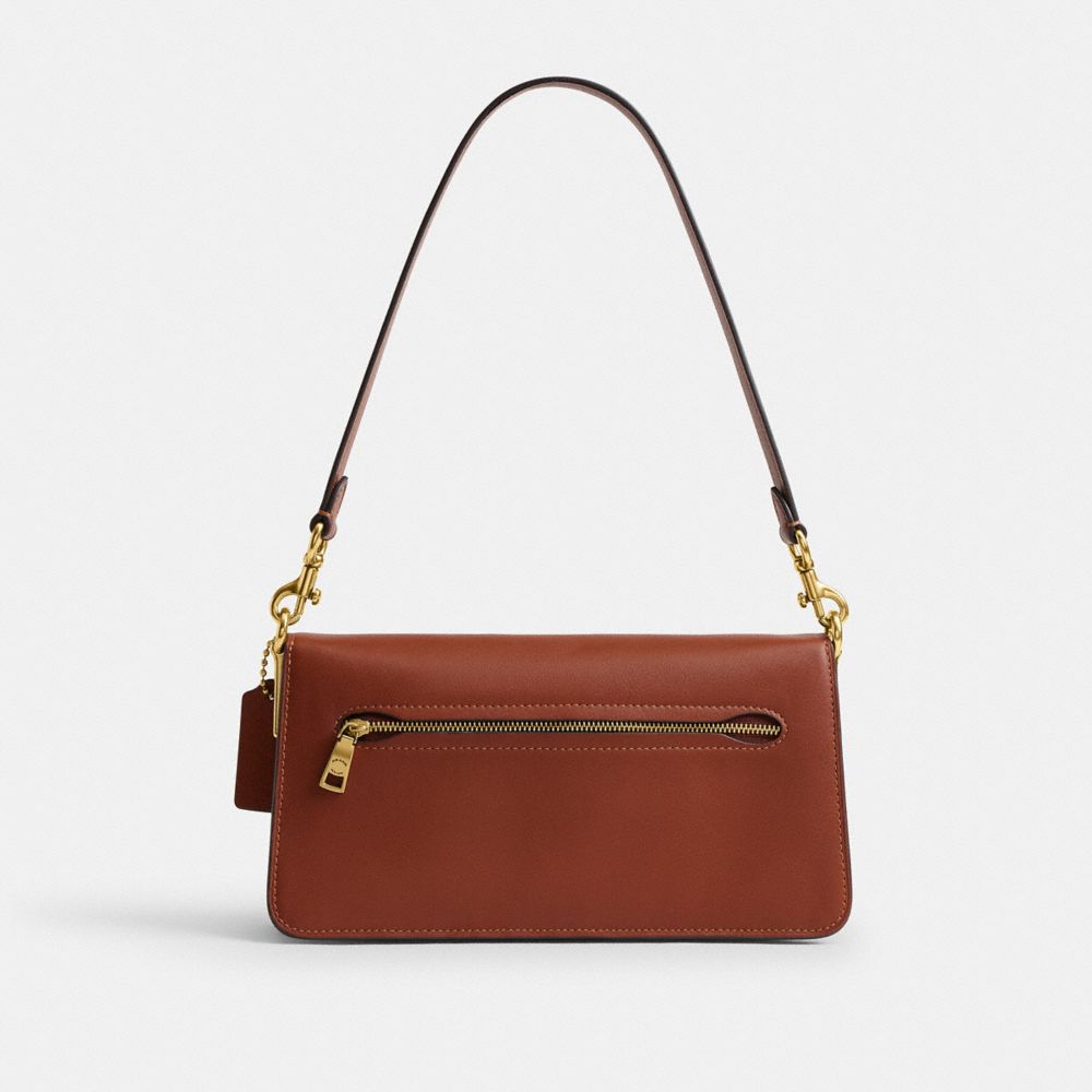 COACH®,Tabby Shoulder Bag 26,Leather,Shoulder Bag,Logo,Metal,Compact,Brass,Casual,Brown,Back View