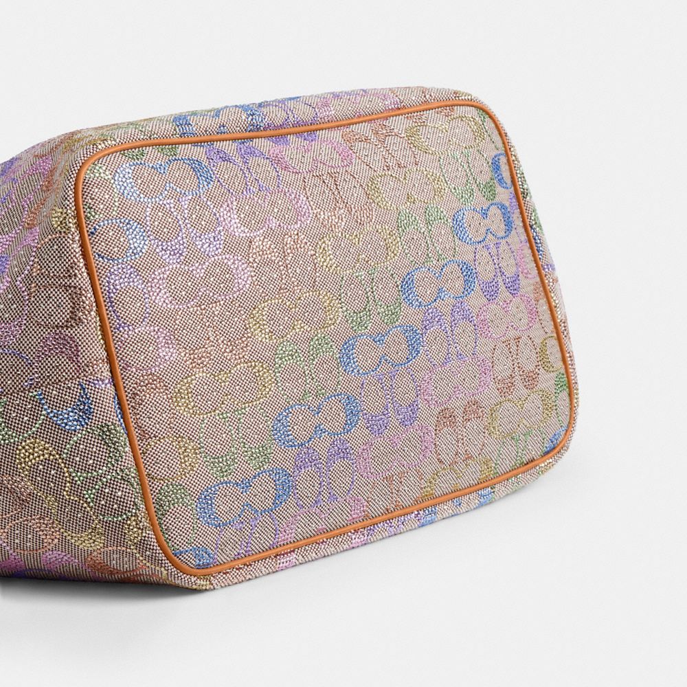 Large Kisslock Frame Bag In Crystal Signature Jacquard