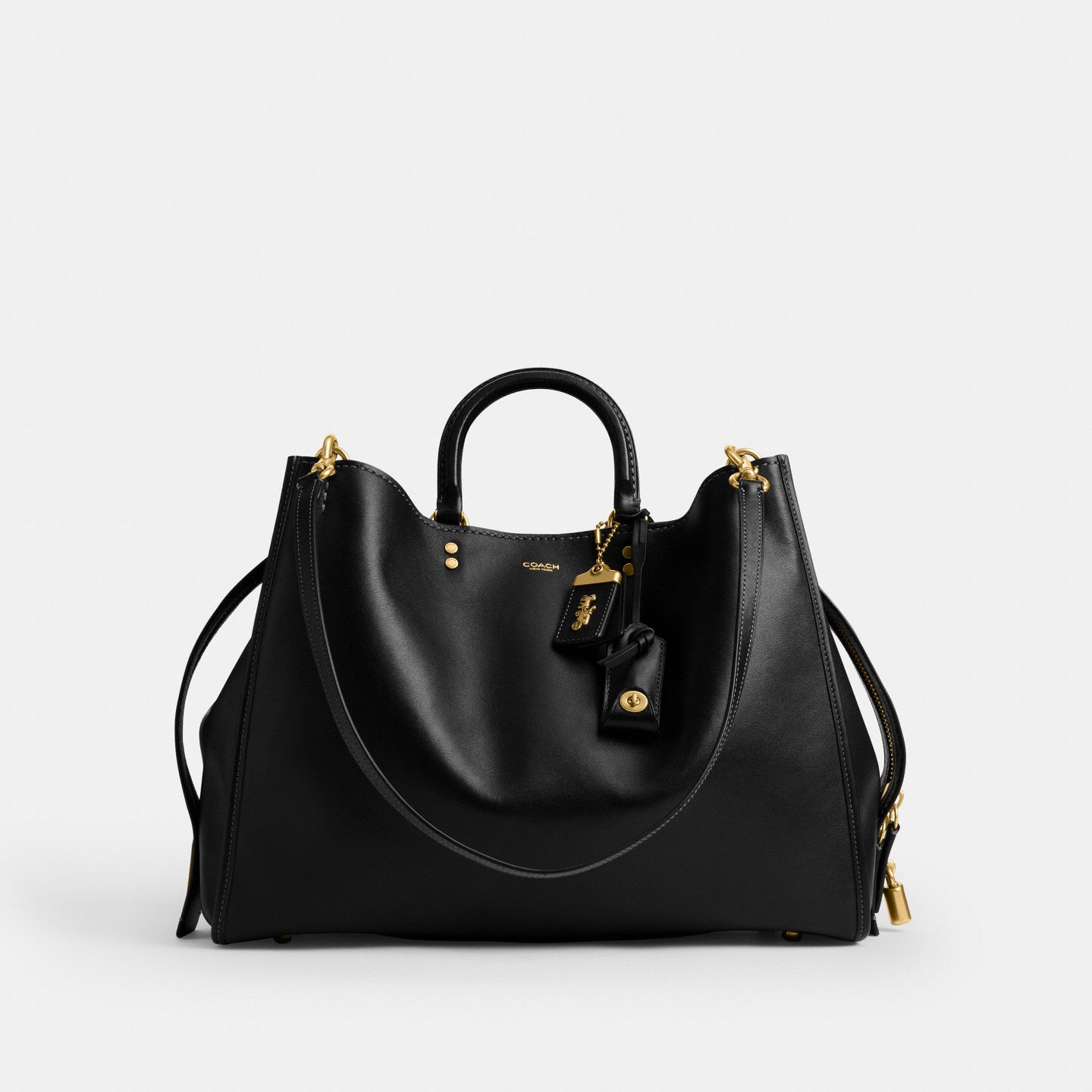 Женская сумка Coach Rogue Bag 40, цвет: Латунный / Чёрный — фото 1