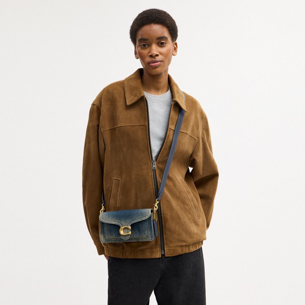 COACH®,Tabby Shoulder Bag 20 In Regenerative Cotton Denim,Navy