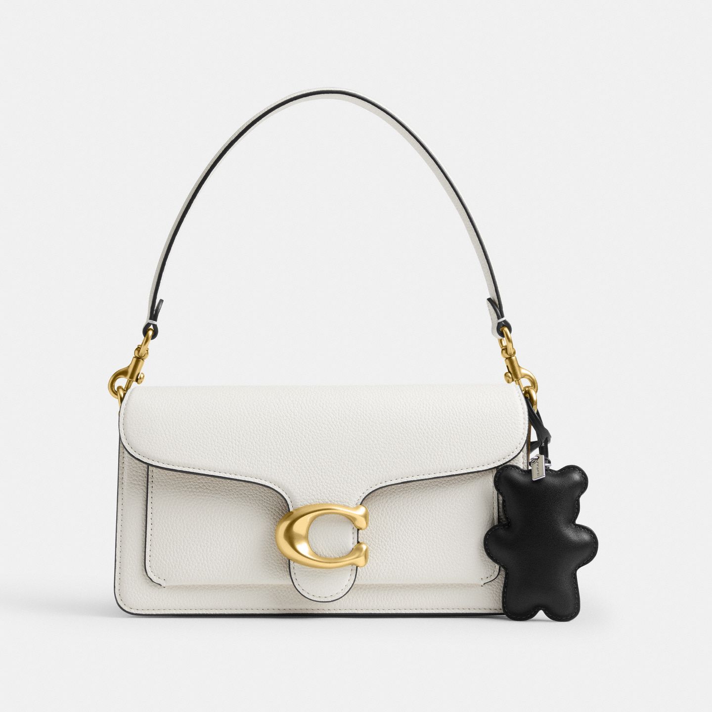 Женский брелок Coach Bear Puffy Bag Charm, цвет: Серебряный / Чёрный — фото 2
