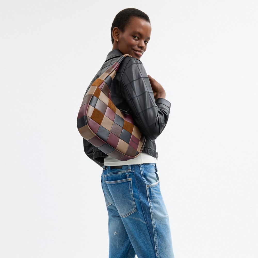 Alter/Ego Crescent Shoulder Bag In Upcrafted Suede And Upcrafted Leather