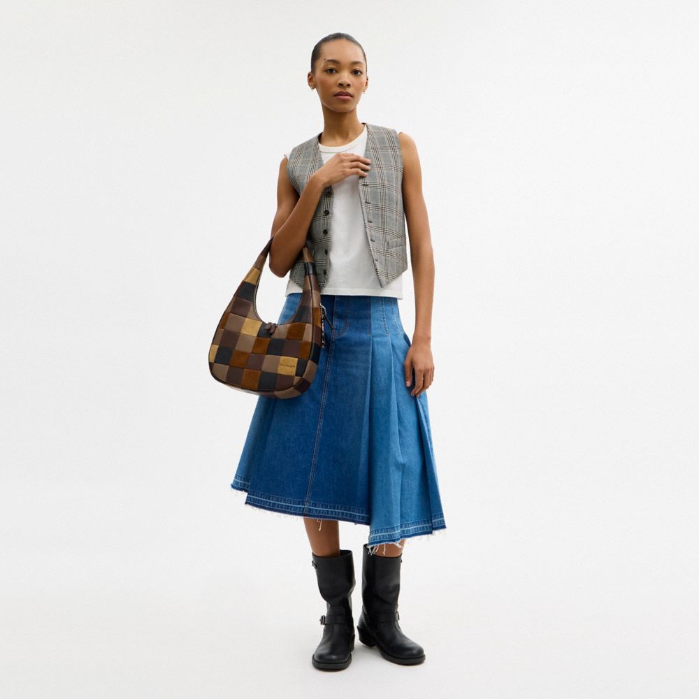 COACH®,Alter/Ego Crescent Shoulder Bag In Upcrafted Suede And Upcrafted Leather,Suede,Recycled Polyester,Leather,Shoulder ...,,Detail View