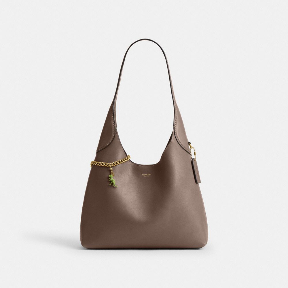 COACH®,DIY Dinosaur Charm,Bag Charm,Metal Material,3D Embellishment,Brass,Green,Angle View