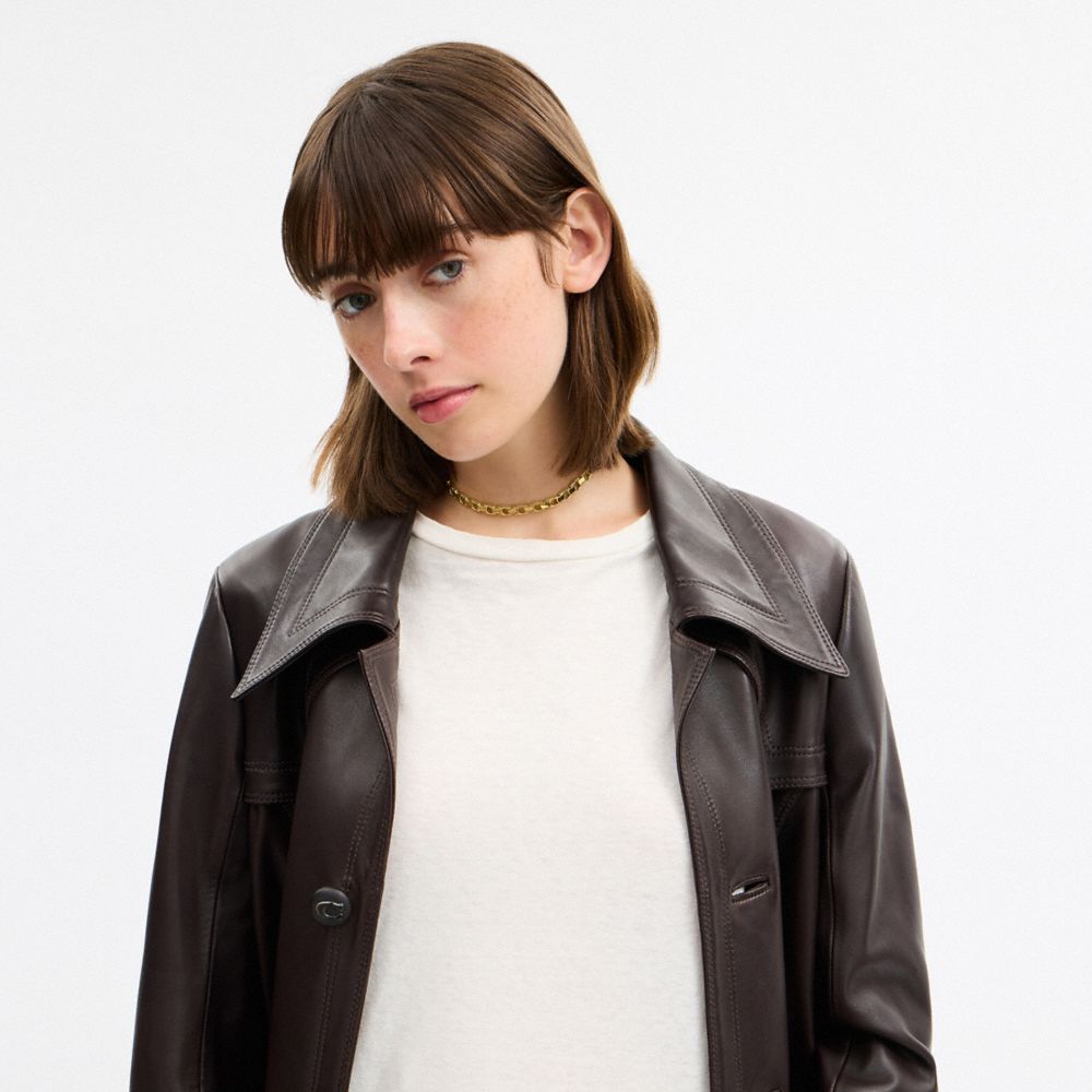 COACH®,Beveled Signature Link Chain Choker,Choker,Cubic Zirconia,Lettering Word,Logo,Chain Link,Rhinestones,Brass,Gold Met...,,Detail View