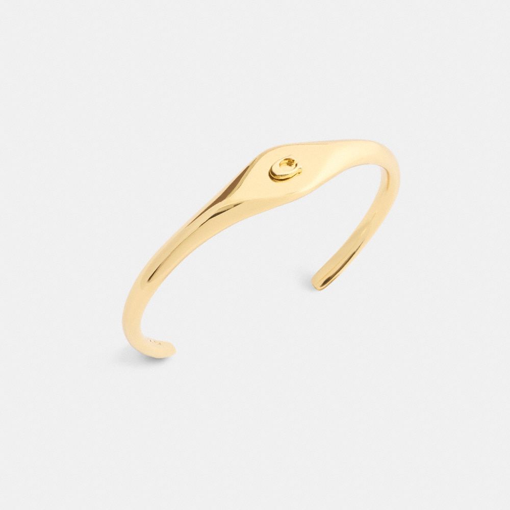 COACH®,Signet Signature Cuff Bracelet,,Inside View,Top View